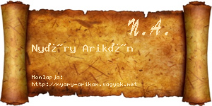 Nyáry Arikán névjegykártya